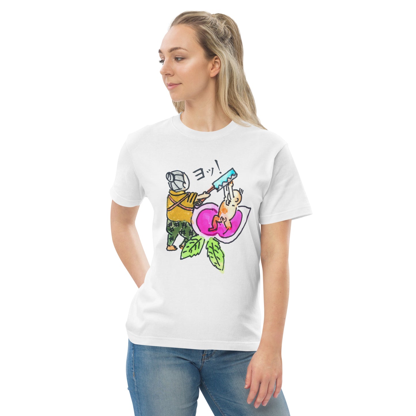 手書き<桃太郎>グラフィック ハイクオリティーTシャツ