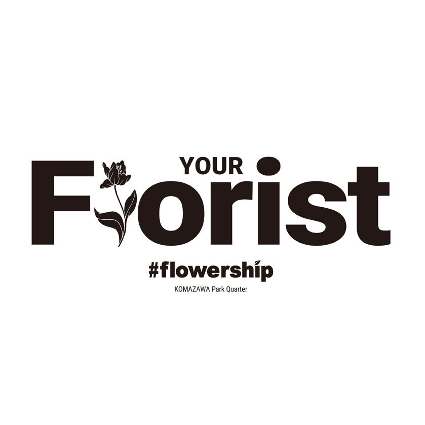 #FLOWERSHIP Florist ユニセックス 半袖ブラックTシャツ