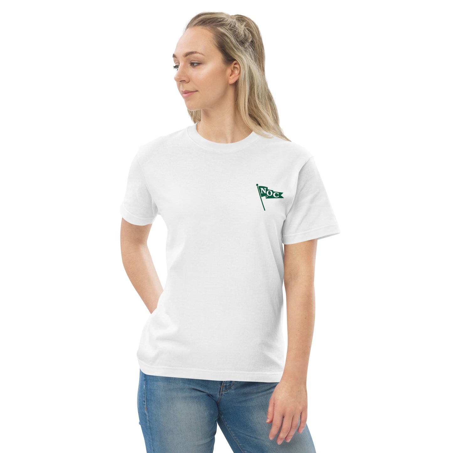 NEWOLD CAPITAL / Pennant Logo / Unisex Premium Organic Heavyweight T-Shirt / White/ 税込/全国送料無料