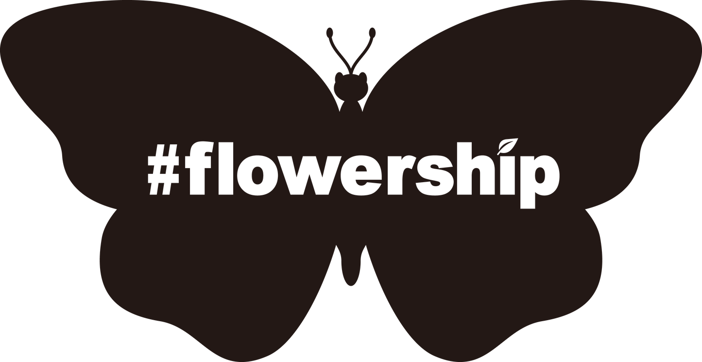 #FLOWERSHIP  "Ribbon & Butterfly" ユニセックス 半袖Tシャツ・ライトカラー