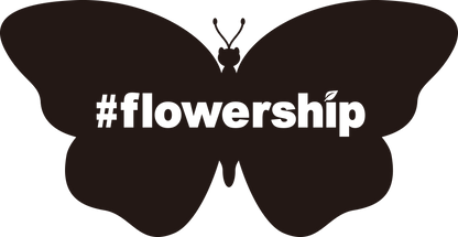 #FLOWERSHIP  "Ribbon & Butterfly" ユニセックス 半袖Tシャツ・ライトカラー