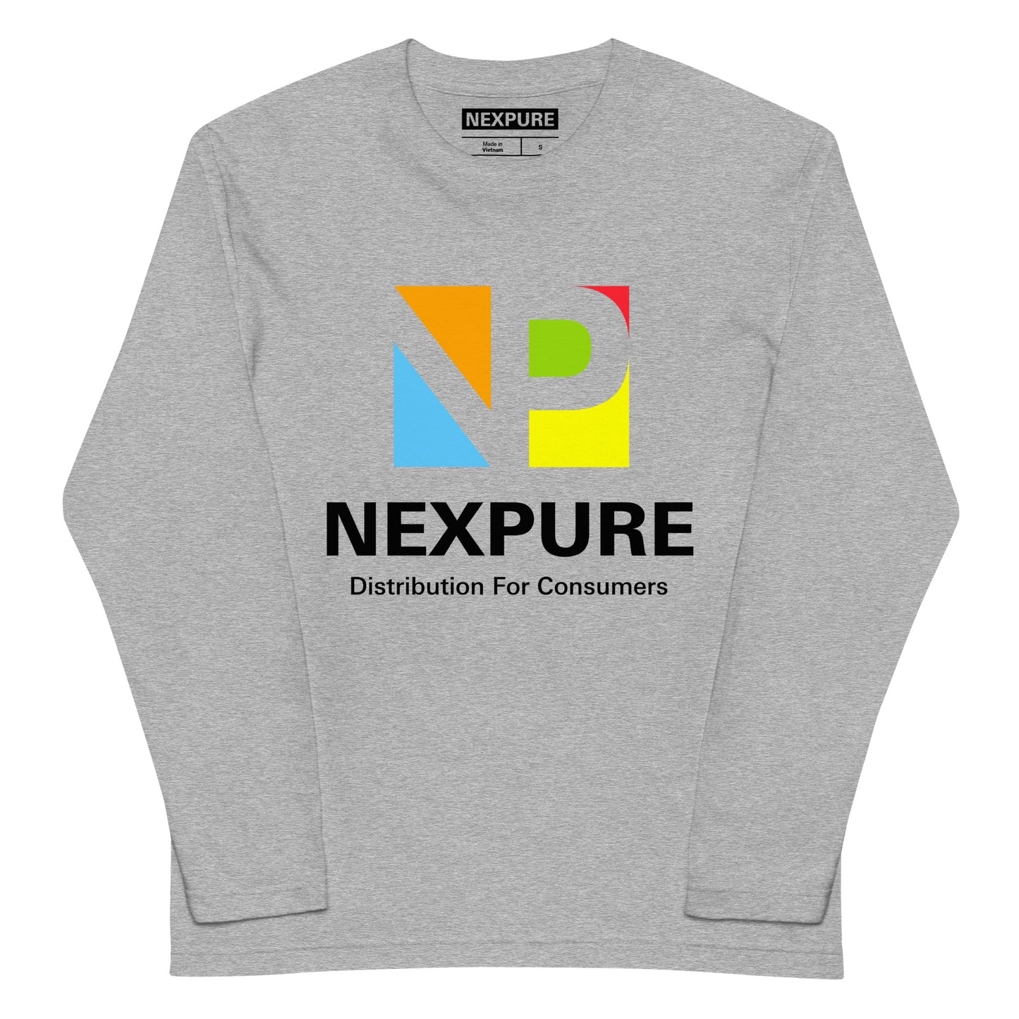 (NEXPURE/メンバー限定アイテム)ロゴプリント入り 男女兼用 長袖Tシャツ(白/ヘザーグレー)