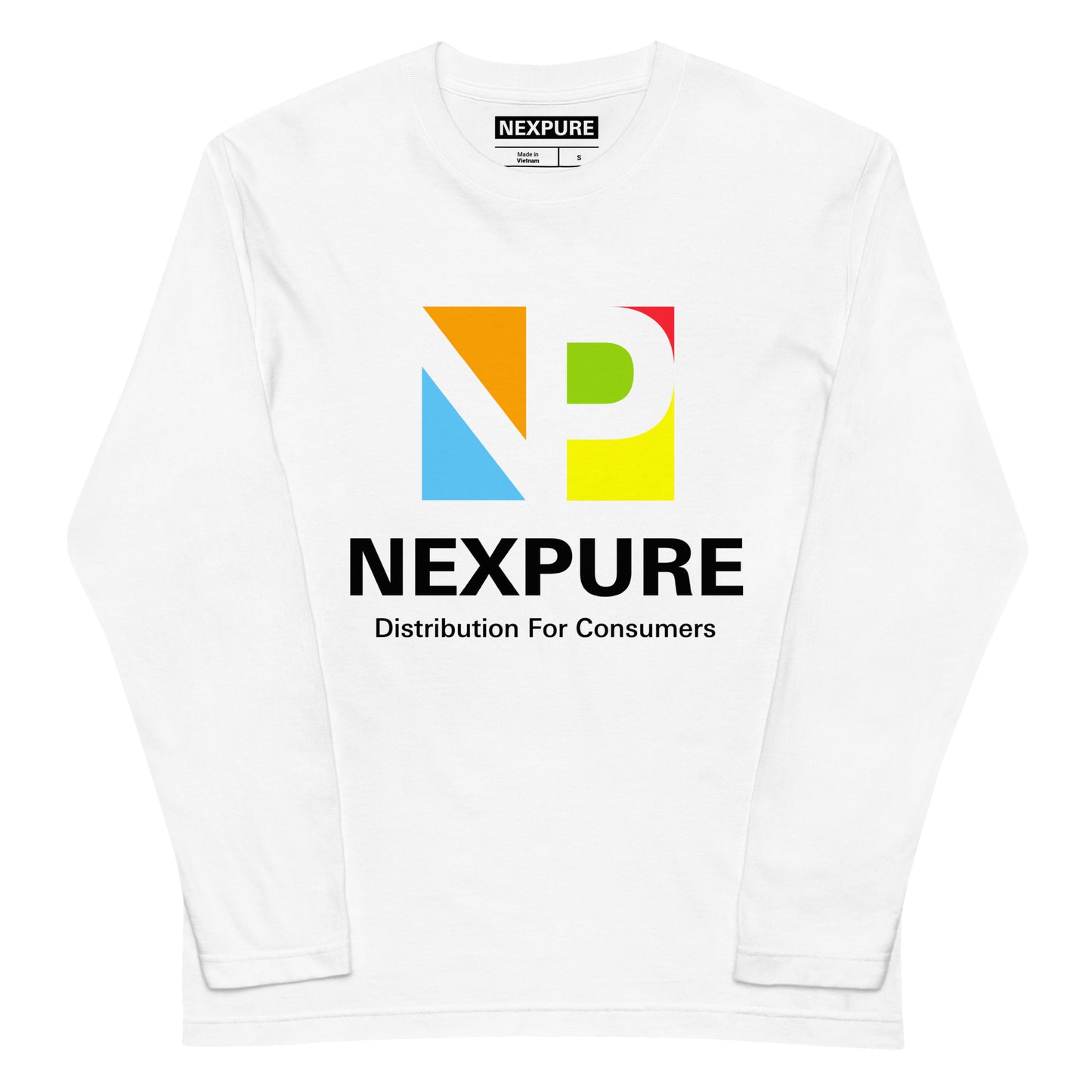 (NEXPURE/メンバー限定アイテム)ロゴプリント入り 男女兼用 長袖Tシャツ(白/ヘザーグレー)